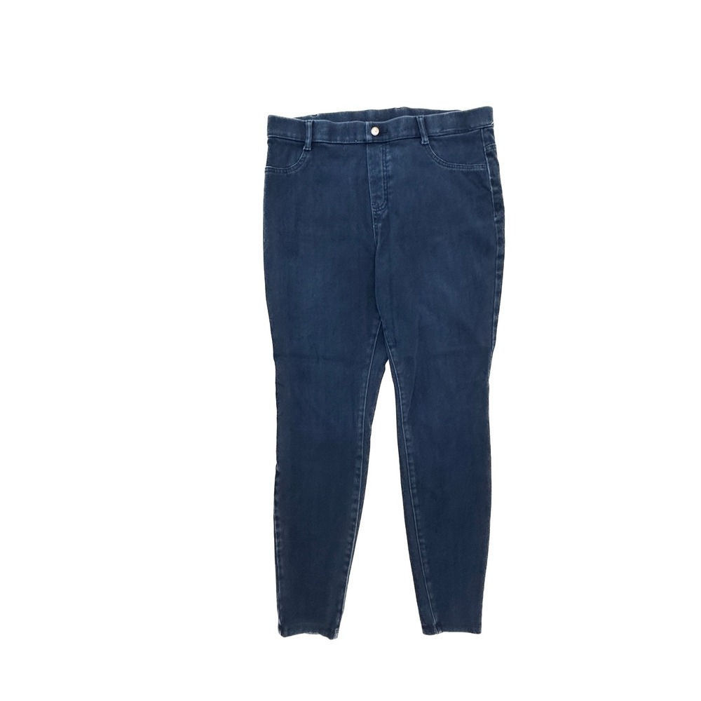 Time and Tru Womens Dark Wash Pull On Jeggings Size L 12-14 High Rise Denim Blue